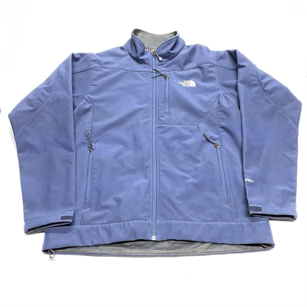 North Face Jacket Mens L Blue TNF Apex Softshell Outdoors Hiking Camping Active